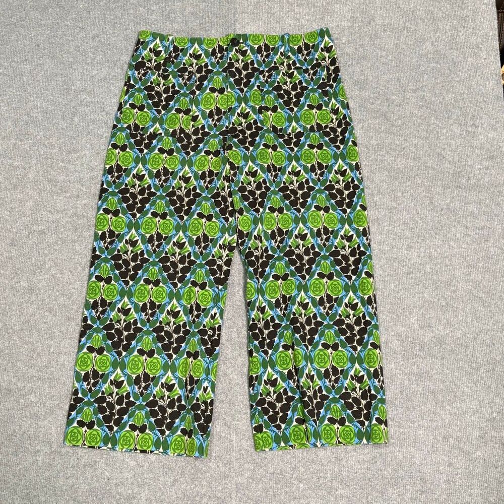 Anthropologie Maeve The Colette Pants 34 Floral Wide Leg High Rise Green Blue